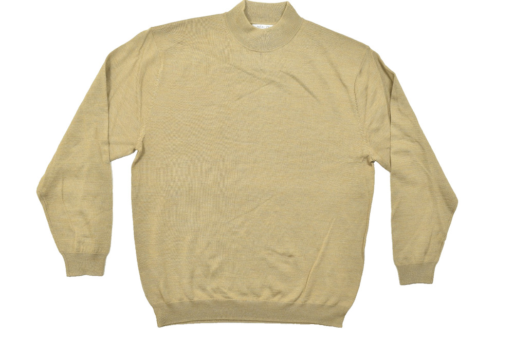 Vintage LINEA UOMO Men's Mock Neck Pullover Sweater Tan Size XL